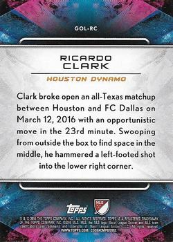 2016 Topps Apex MLS - Golazo! #GOL-RC Ricardo Clark Back