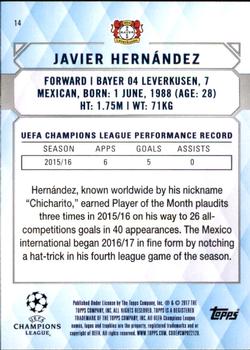 2017 Topps UEFA Champions League Showcase #14 Javier Hernández Back