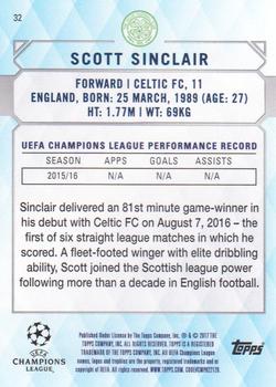 2017 Topps UEFA Champions League Showcase #32 Scott Sinclair Back