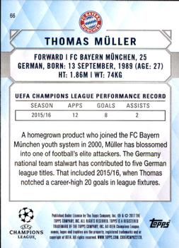 2017 Topps UEFA Champions League Showcase #66 Thomas Müller Back