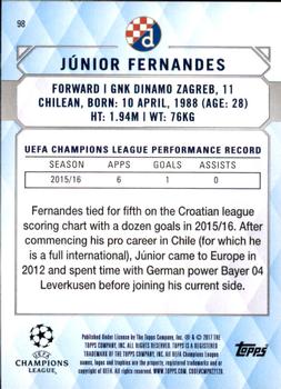 2017 Topps UEFA Champions League Showcase #98 Junior Fernandes Back