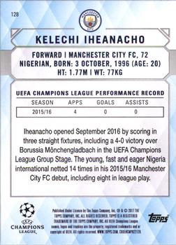2017 Topps UEFA Champions League Showcase #128 Kelechi Iheanacho Back