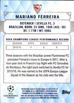 2017 Topps UEFA Champions League Showcase #168 Mariano Ferreira Back