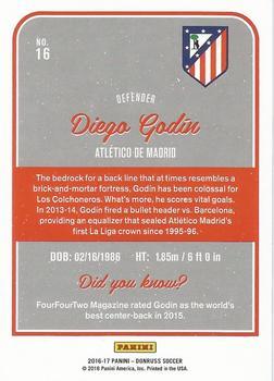 2016-17 Donruss - Gold #16 Diego Godin Back