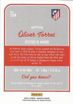 2016-17 Donruss - Gold #204 Oliver Torres Back