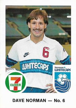 1983 7-Eleven Vancouver Whitecaps #6 Dave Norman Front