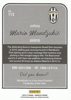 2016-17 Donruss - Canvas #113 Mario Mandzukic Back