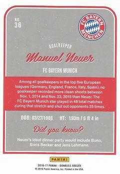 2016-17 Donruss - Holographic #36 Manuel Neuer Back