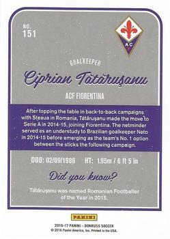 2016-17 Donruss - Purple #151 Ciprian Tatarusanu Back