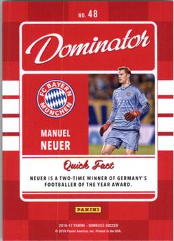 2016-17 Donruss - Dominators Canvas #48 Manuel Neuer Back