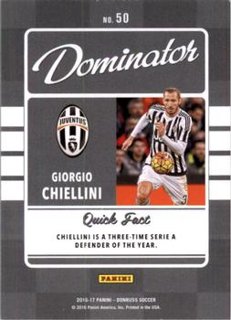 2016-17 Donruss - Dominators Canvas #50 Giorgio Chiellini Back