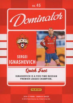 2016-17 Donruss - Dominators Gold #45 Sergei Ignashevich Back