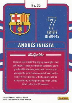 2016-17 Donruss - Production Line Mosaic #35 Andres Iniesta Back