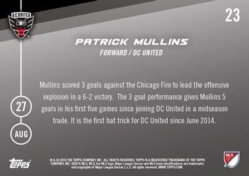 2016 Topps Now MLS #23 Patrick Mullins Back