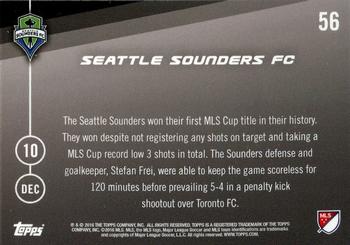 2016 Topps Now MLS #56 Seattle Sounders FC Back