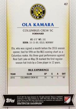 2017 Topps MLS #47 Ola Kamara Back