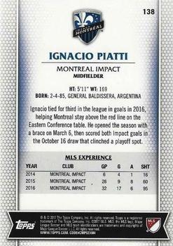 2017 Topps MLS #138 Ignacio Piatti Back
