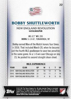 2017 Topps MLS #22 Bobby Shuttleworth Back