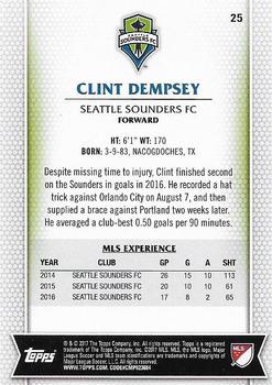 2017 Topps MLS #25 Clint Dempsey Back