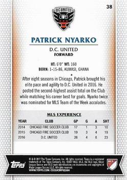 2017 Topps MLS #38 Patrick Nyarko Back