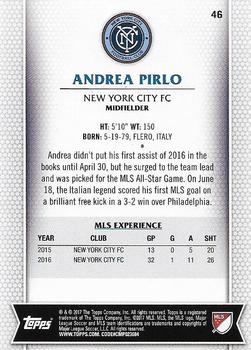 2017 Topps MLS #46 Andrea Pirlo Back