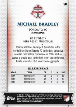 2017 Topps MLS #50 Michael Bradley Back