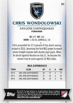 2017 Topps MLS #51 Chris Wondolowski Back