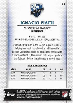 2017 Topps MLS #74 Ignacio Piatti Back