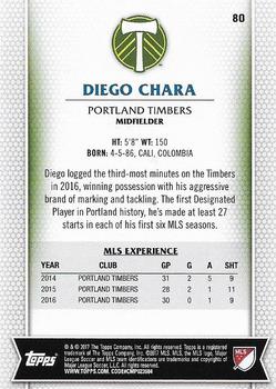 2017 Topps MLS #80 Diego Chara Back