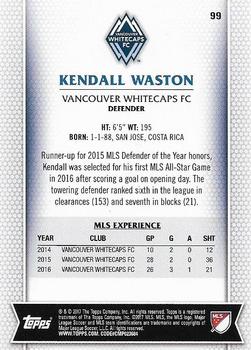 2017 Topps MLS #99 Kendall Waston Back