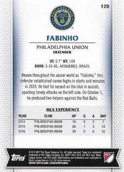 2017 Topps MLS #120 Fabinho Back
