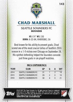 2017 Topps MLS #143 Chad Marshall Back