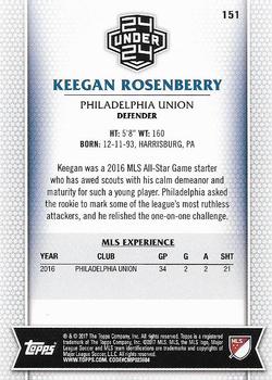 2017 Topps MLS #151 Keegan Rosenberry Back