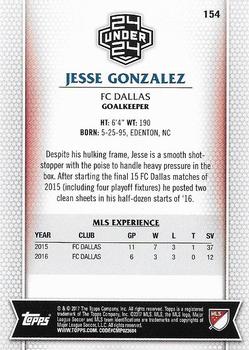 2017 Topps MLS #154 Jesse Gonzalez Back