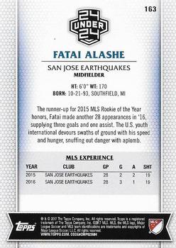 2017 Topps MLS #163 Fatai Alashe Back