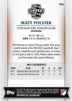 2017 Topps MLS #164 Matt Polster Back