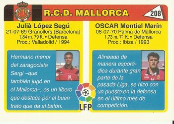 1995 Mundicromo Sport Futbol Total #208 Oscar / Juli Back