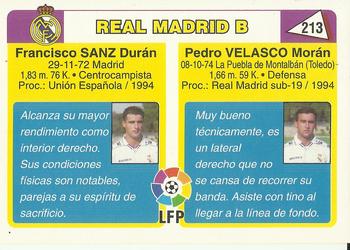 1995 Mundicromo Sport Futbol Total #213 Velasco / Paco Sanz Back