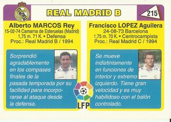 1995 Mundicromo Sport Futbol Total #215 Javi Lopez / Marcos Back