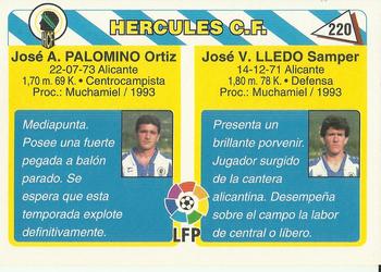 1995 Mundicromo Sport Futbol Total #220 Lledo / Palomino Back