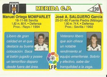 1995 Mundicromo Sport Futbol Total #230 Salguero / Momparlet Back