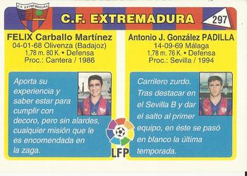 1995 Mundicromo Sport Futbol Total #297 Padilla / Felix Back