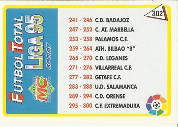 1995 Mundicromo Sport Futbol Total #NNO Indice 2a Division Back