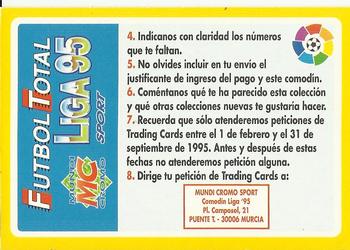 1995 Mundicromo Sport Futbol Total #NNO Comodin Back