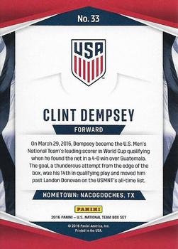 2016 Panini U.S. National Team - Holo #33 Clint Dempsey Back