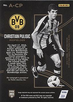 2016-17 Panini Black Gold - Autographs Holo Gold #A-CP Christian Pulisic Back