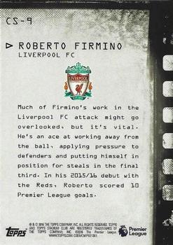 2016 Stadium Club Premier League - Contact Sheet #CS-9 Roberto Firmino Back
