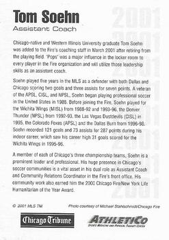 2001 AthletiCo / Chicago Tribune Chicago Fire #NNO Tom Soehn Back
