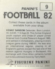 1981-82 Panini Football 82 (UK) #9 Kenny Sansom Back