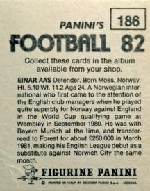 1981-82 Panini Football 82 (UK) #186 Einar Aas Back